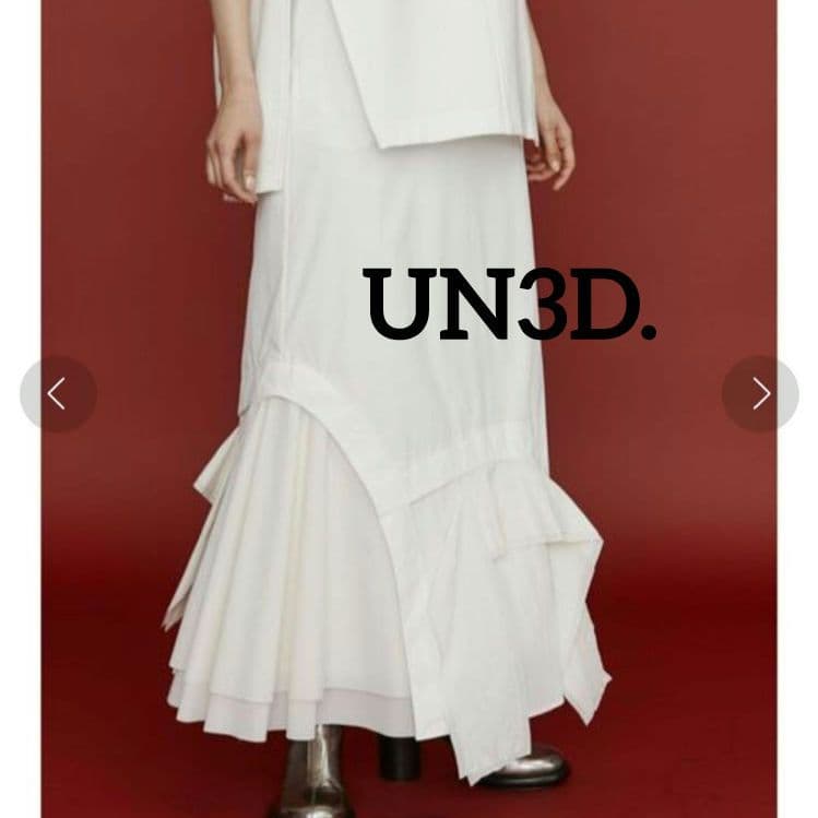 【新品】 UN3D. アンスリード レイヤーパーツスカート 白 ホワイト 36
