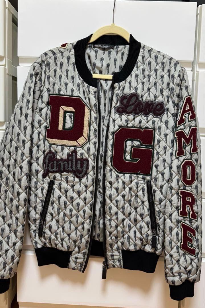 DOLCE&GABBANA キルティングブルゾン ワッペン 48