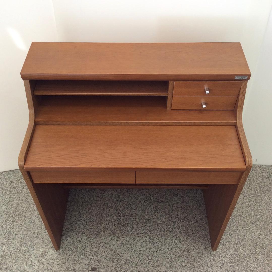 小島工芸 ライティングデスク オーク材 ミドルデスク