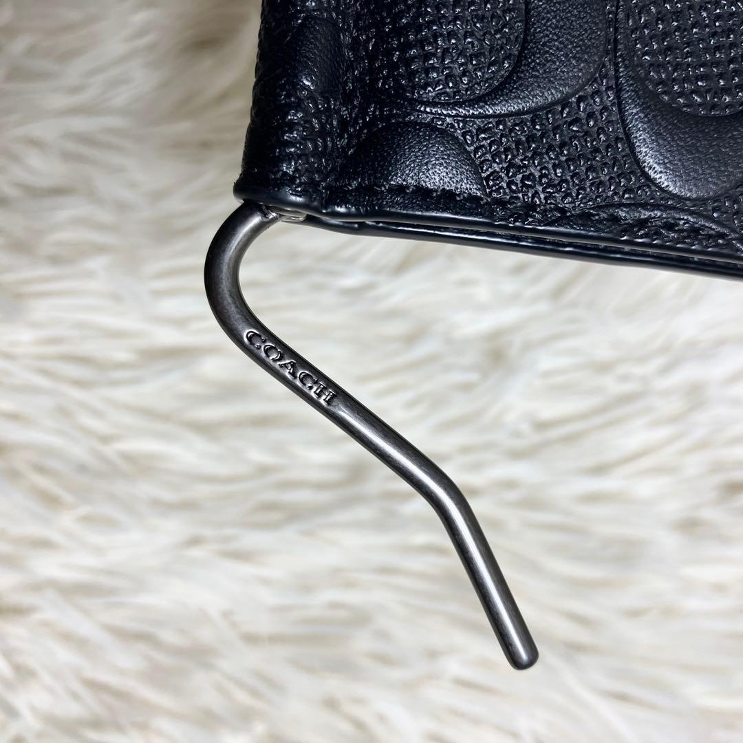 【極美品】 COACH マネークリップ シグネチャー エンボス