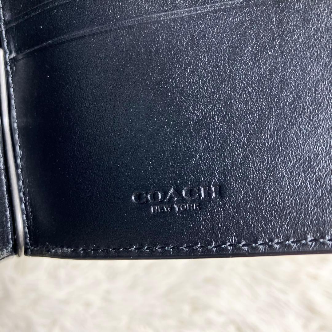 【極美品】 COACH マネークリップ シグネチャー エンボス
