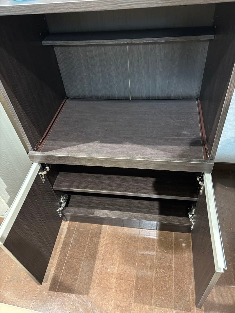 【幅60cm】レンジ台 食器棚 キッチンカウンター ニトリ ダークブラウン