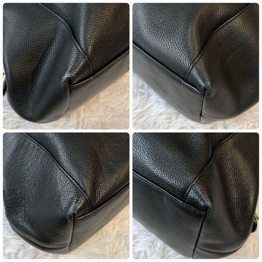 coach 黒　イーディー　ホースキャリッジ　レザー　トートバッグ