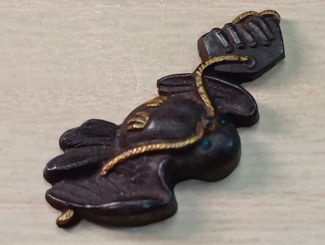 煙草入れ／超絶技巧鳥前金具／在銘あり　皆元