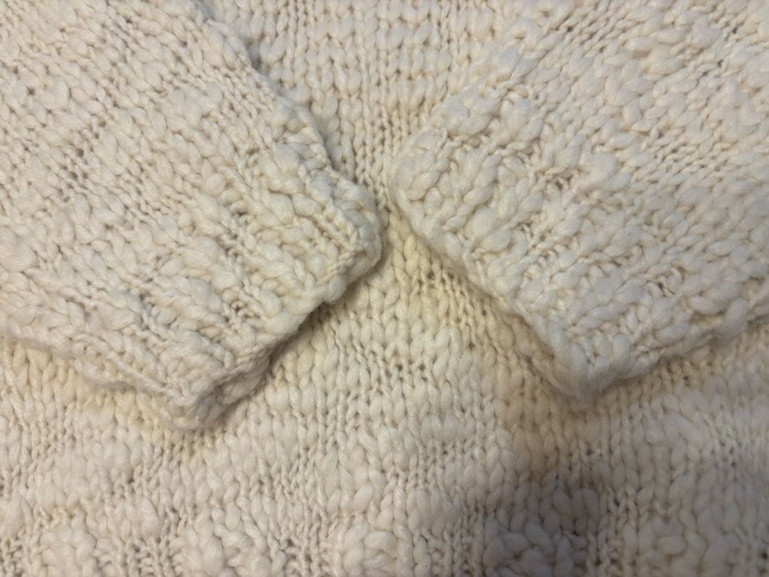 ISOOK スラブヤーンリボンデザインハンドニット