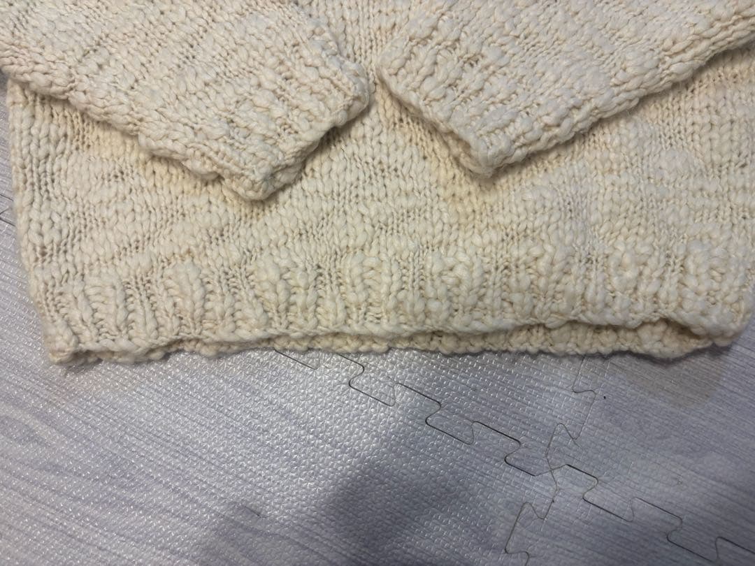 ISOOK スラブヤーンリボンデザインハンドニット