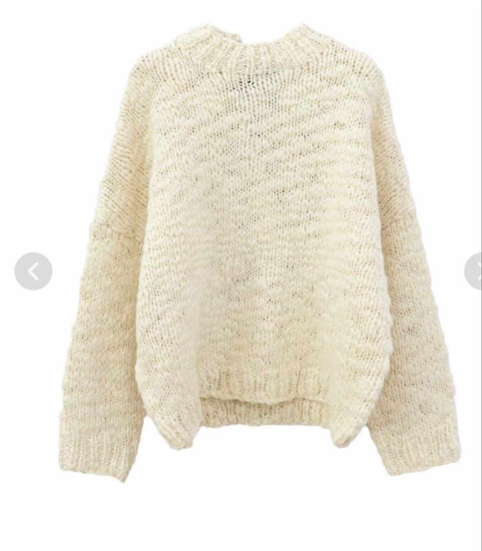 ISOOK スラブヤーンリボンデザインハンドニット