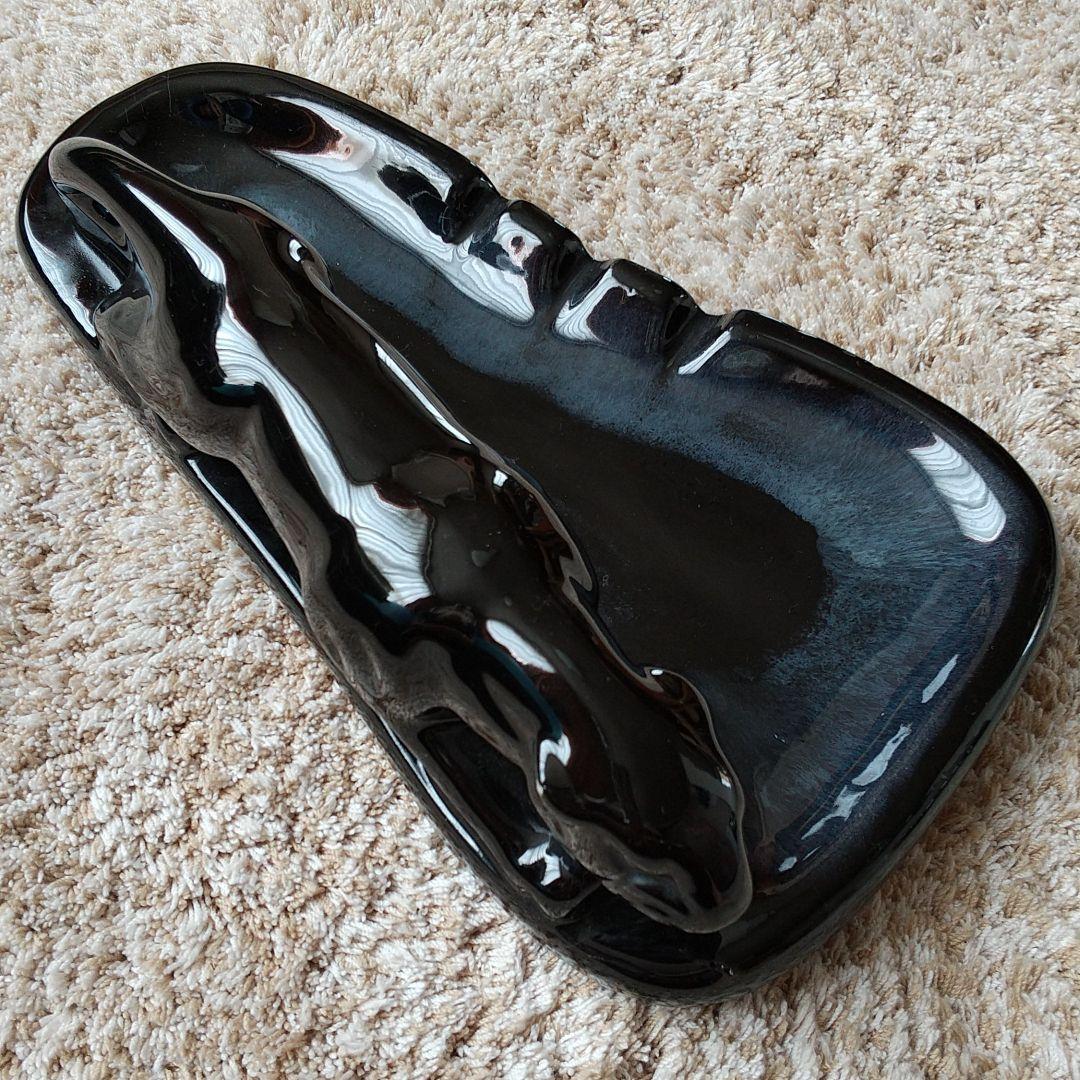黒豹陶器ブラックパンサーvintage希少クロヒョウ激レア灰皿アッシュ置物美品