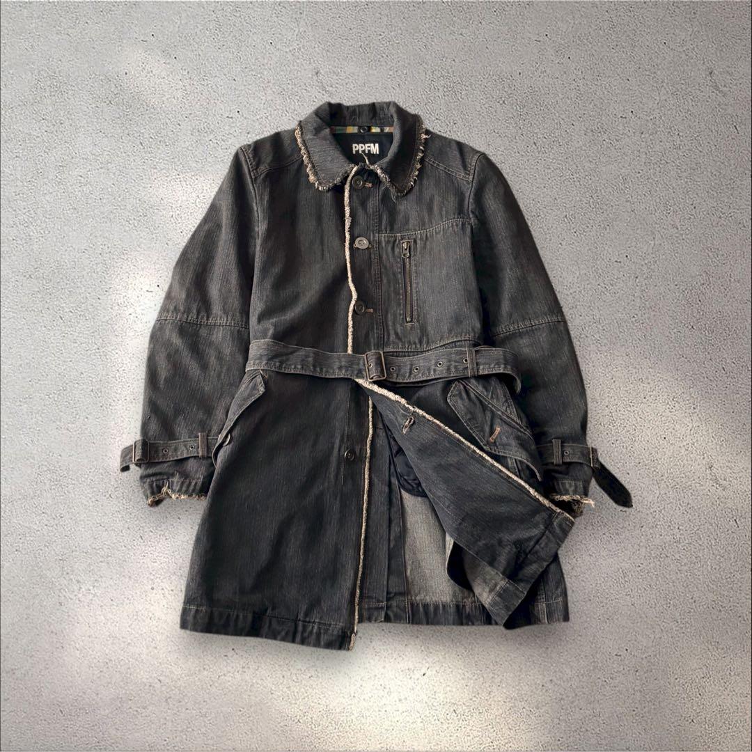 【ブラックフライデー価格】archiveデニムベルトコートギミックグランジY2K