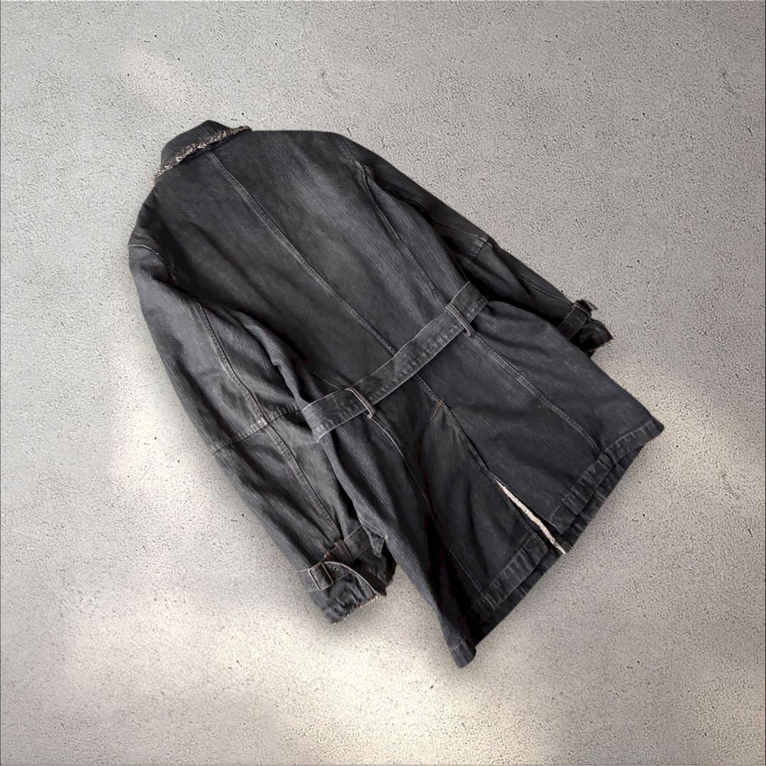 【ブラックフライデー価格】archiveデニムベルトコートギミックグランジY2K