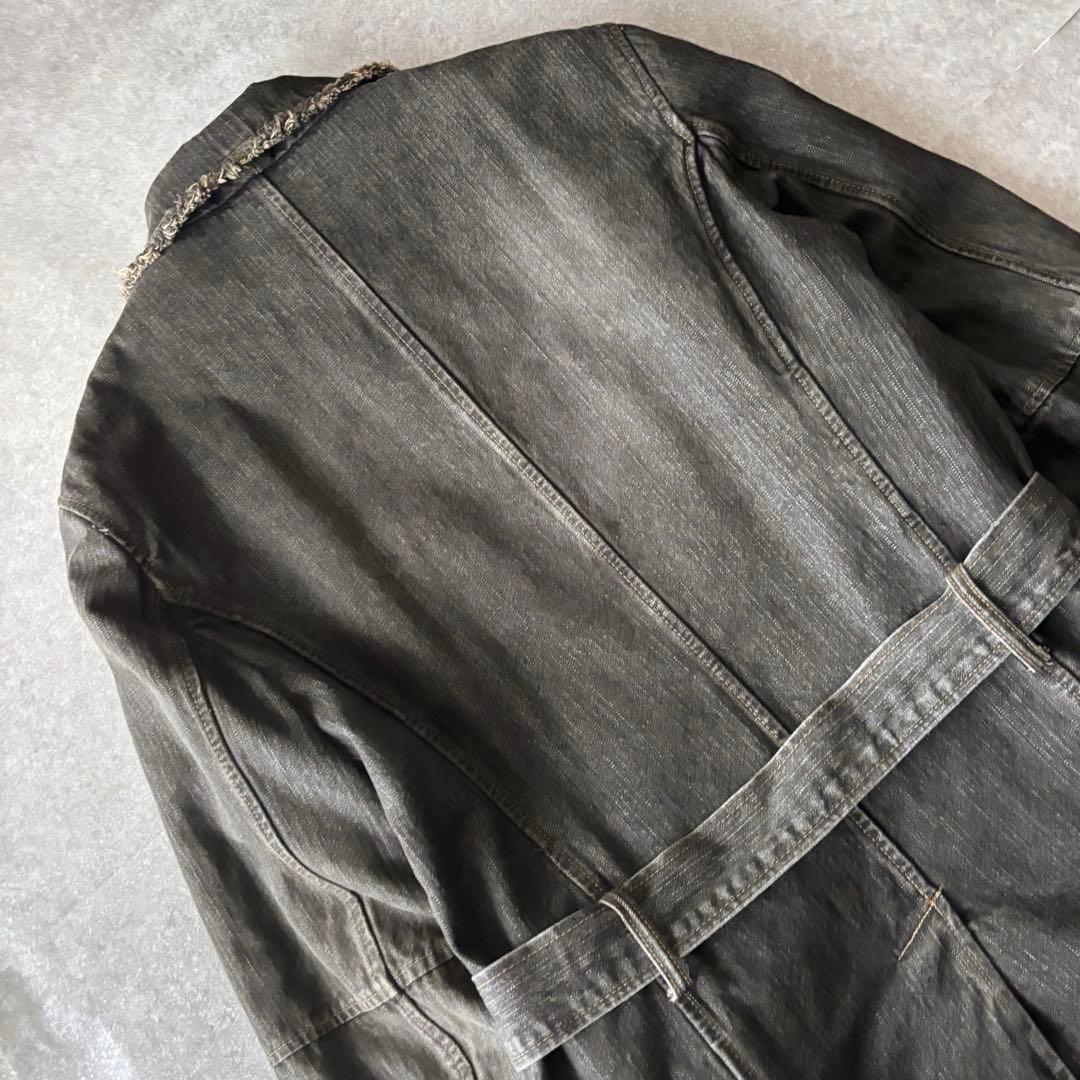 【ブラックフライデー価格】archiveデニムベルトコートギミックグランジY2K