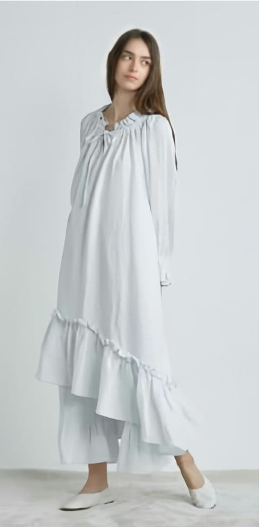 ジェラートピケ コットンフリルワンピース＋フリルパンツ 上下セット