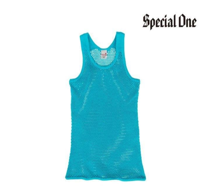 新品　SPECIAL 1 網シャツ　ターコイズXL スペシャルワン　アミシャツ