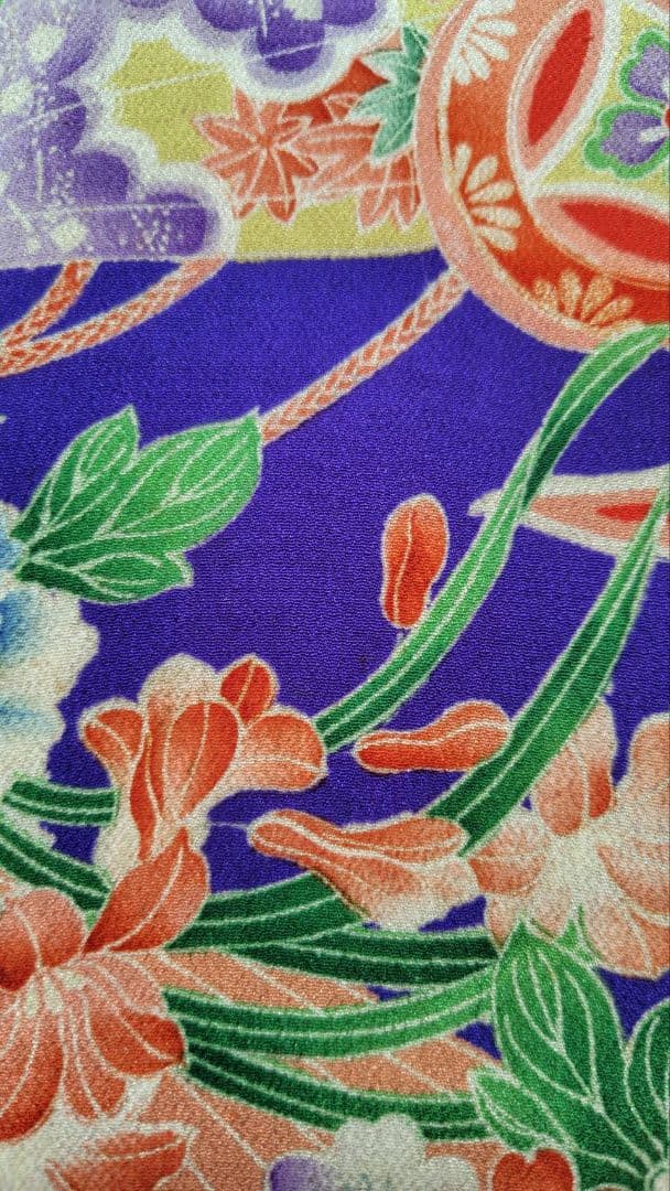 RK381アンティーク子供着物江戸縮緬着丈81センチ裄丈38センチ貴重な着物綺麗