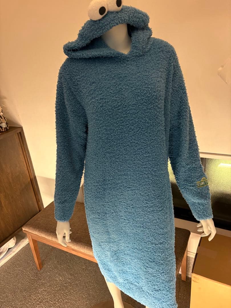 未使用ジェラートピケクッキーモンスターワンピース青ブルーPWNO235008