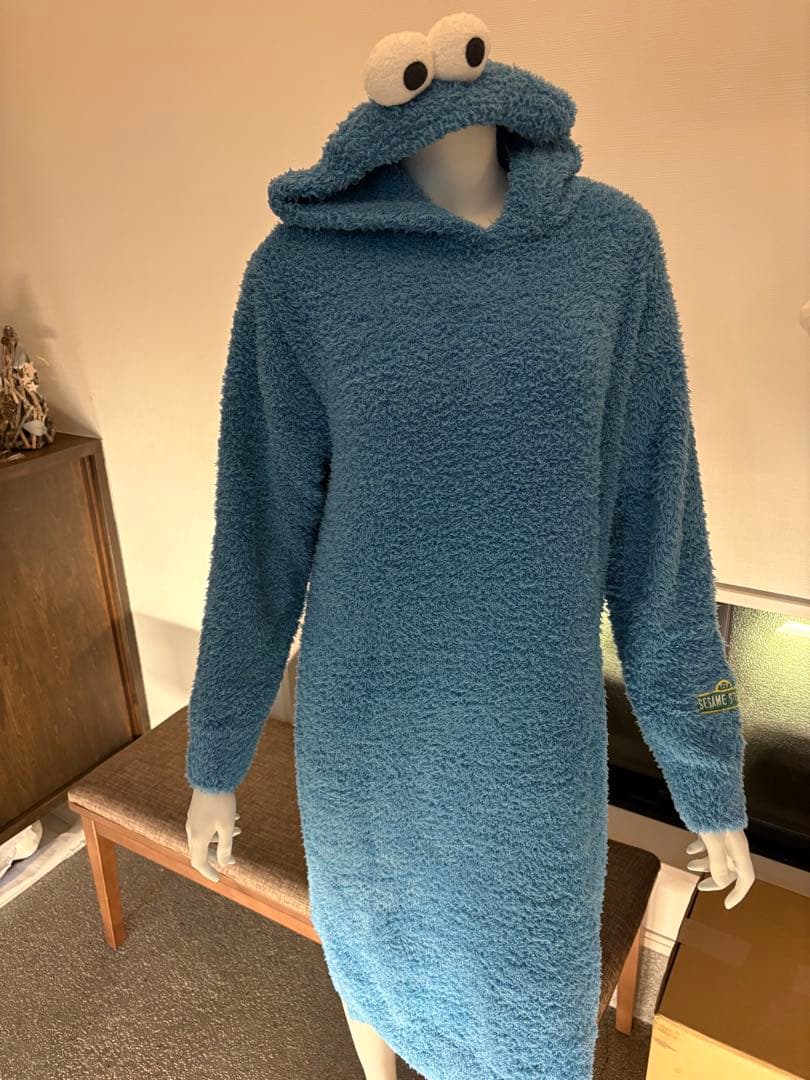 未使用ジェラートピケクッキーモンスターワンピース青ブルーPWNO235008