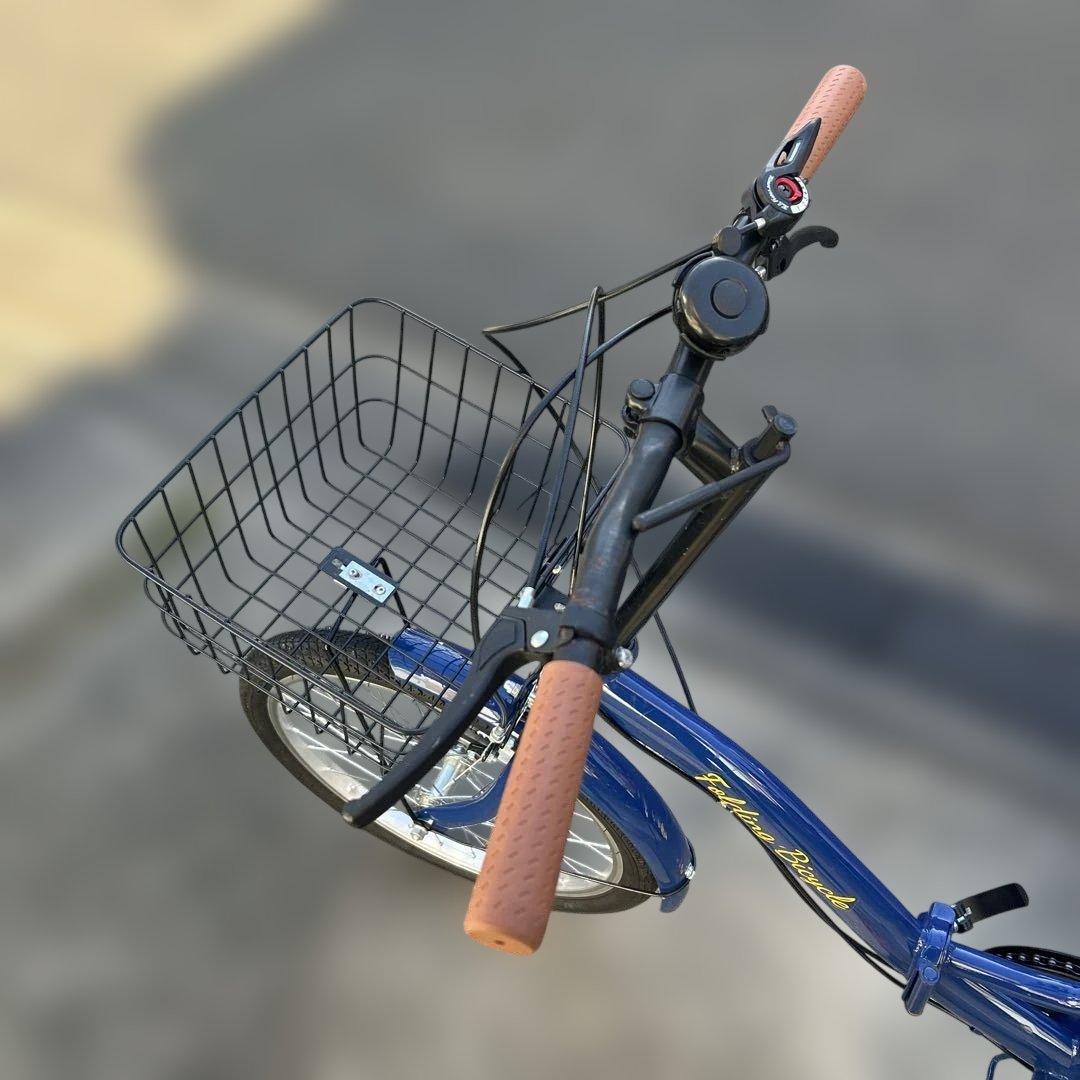 青い折りたたみ自転車　20インチ　直接取引