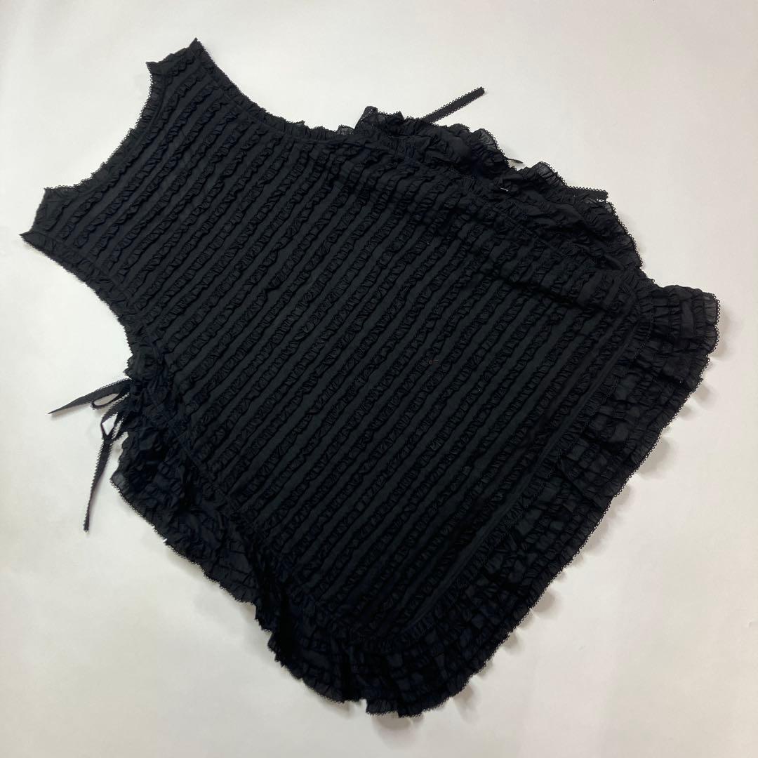 【試着のみ】ピンクハウス ピンク 総ピコフリル豪華タブリエ/2024年 春