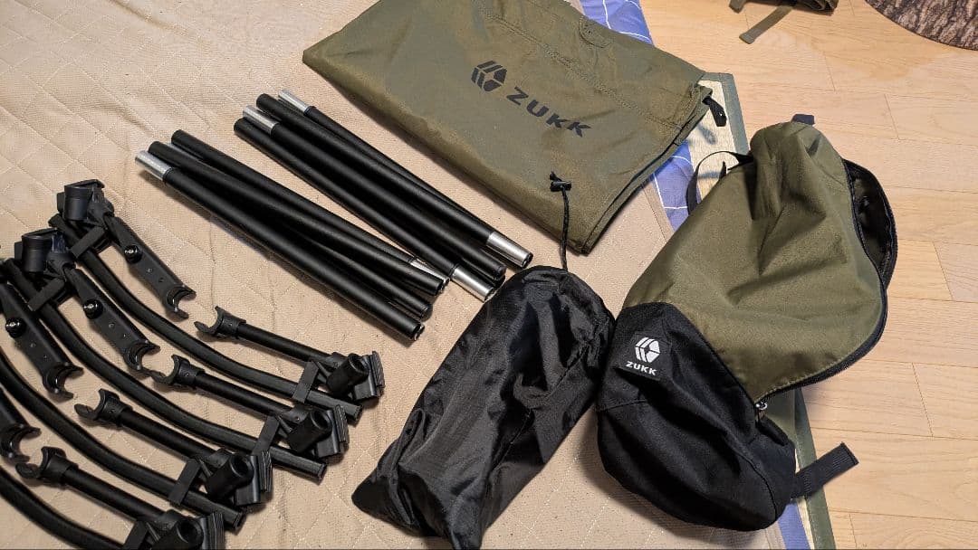 ZUKK コット オリーブグリーン 収納バッグ付き　耐荷重200kg