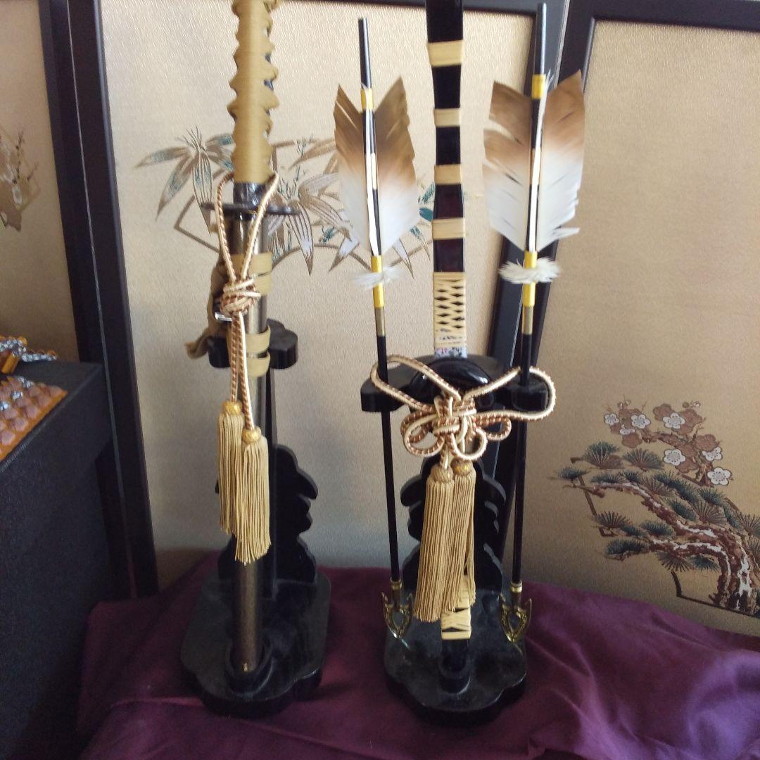 飾り端午の節句置物刀、弓矢
