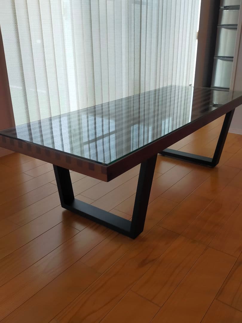 【美品】ローテーブル ガラス天板 スクエア