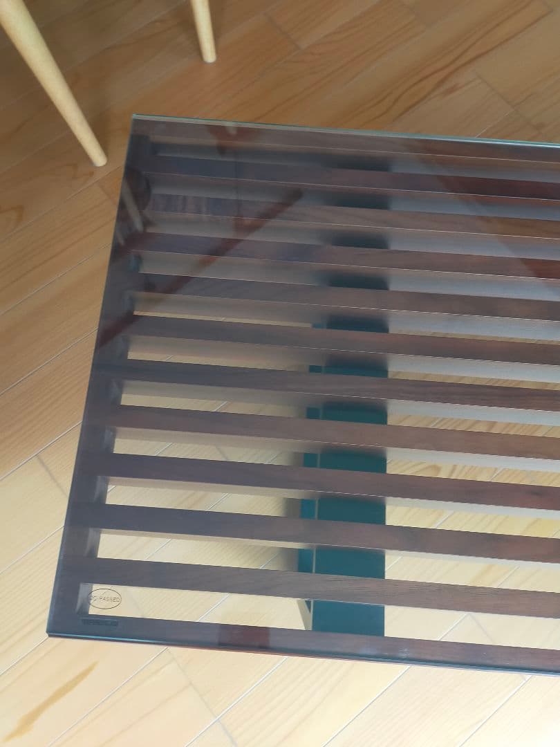 【美品】ローテーブル ガラス天板 スクエア