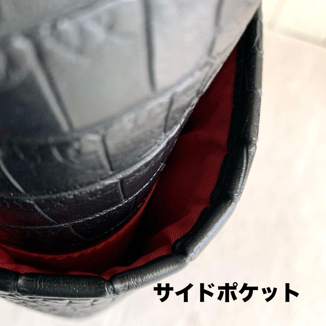 極美品【SWANY スワニー】クロコ型押し トート キャリーバッグ Lサイズ