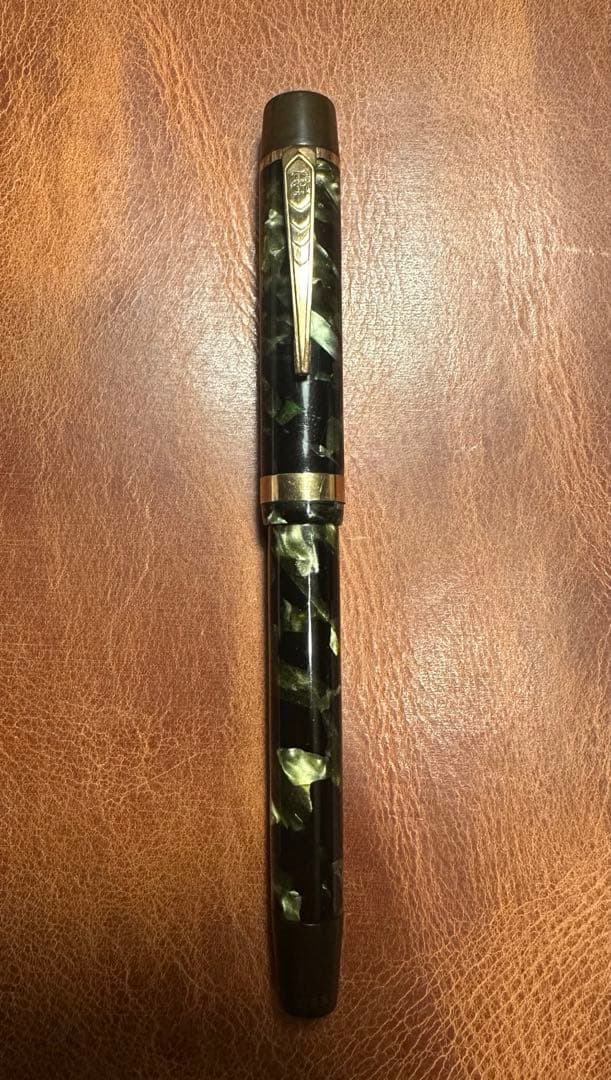 オノト　6233　グリーン&ブラックマーブル　M（中字）5号ニブ