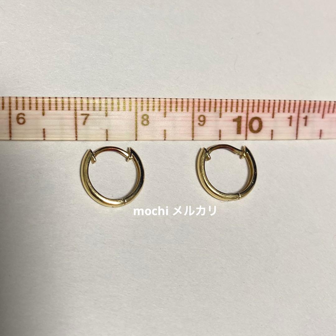K18 中折れ式フープピアス イエローゴールド (10mmラウンド)