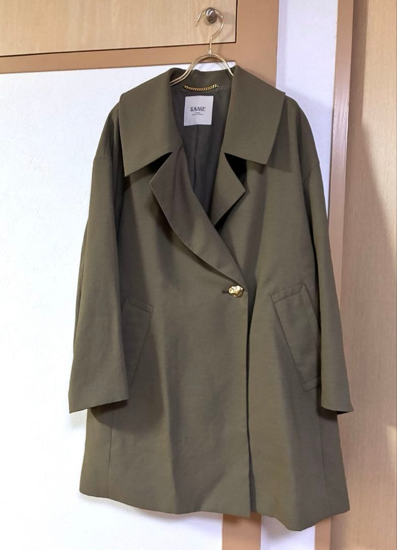 美品　ジャーナルスタンダードレサージュ　バッグサテンワイドカラーコート