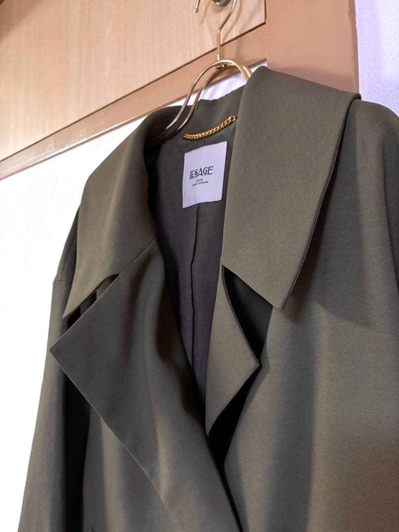 美品　ジャーナルスタンダードレサージュ　バッグサテンワイドカラーコート