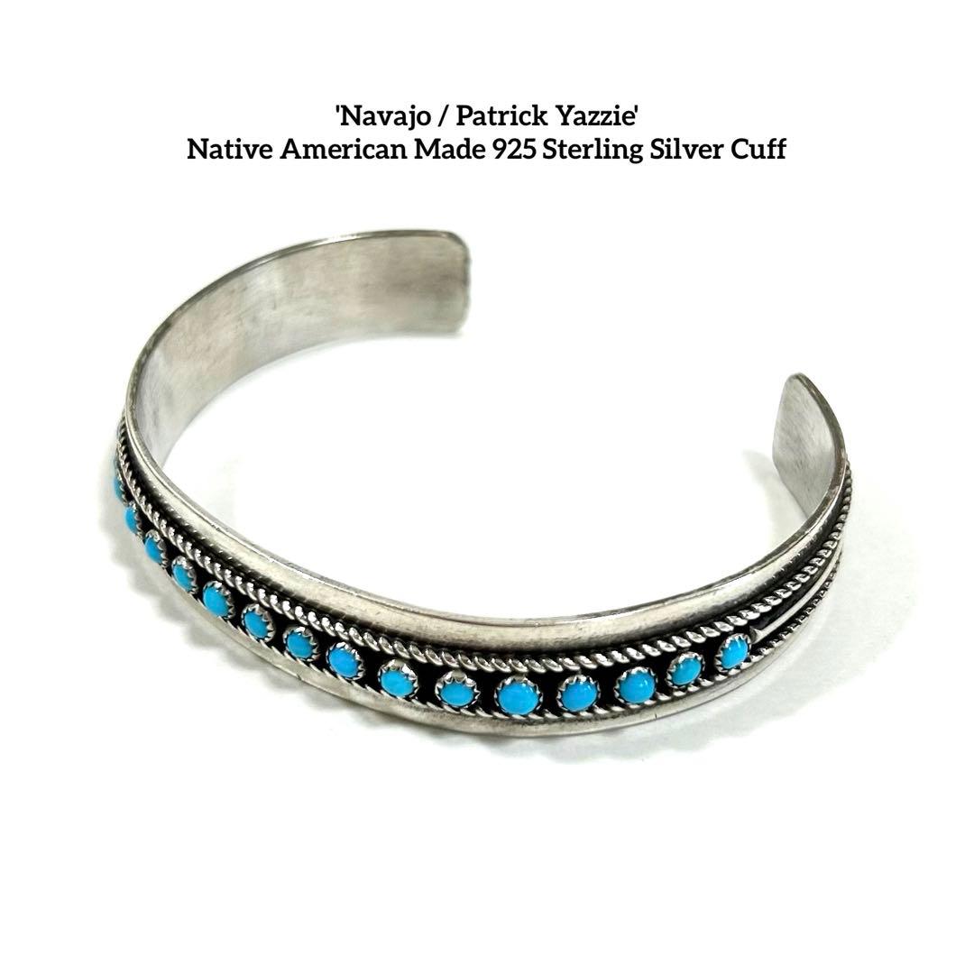【希少】Patrick Yazzie作/ターコイズシルバーバングル/ナバホ/カフ