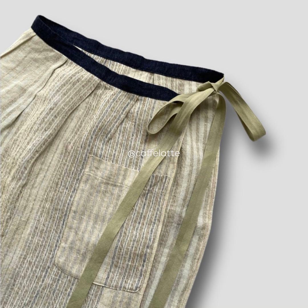 Vlas Blomme ヴラスブラム リネンストライプエプロン TOUJOURS