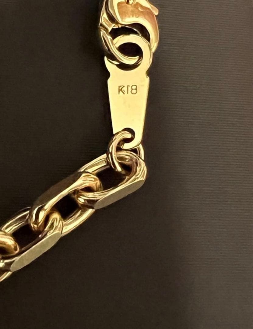 k18 あずきチェーンブレスレット 18cm