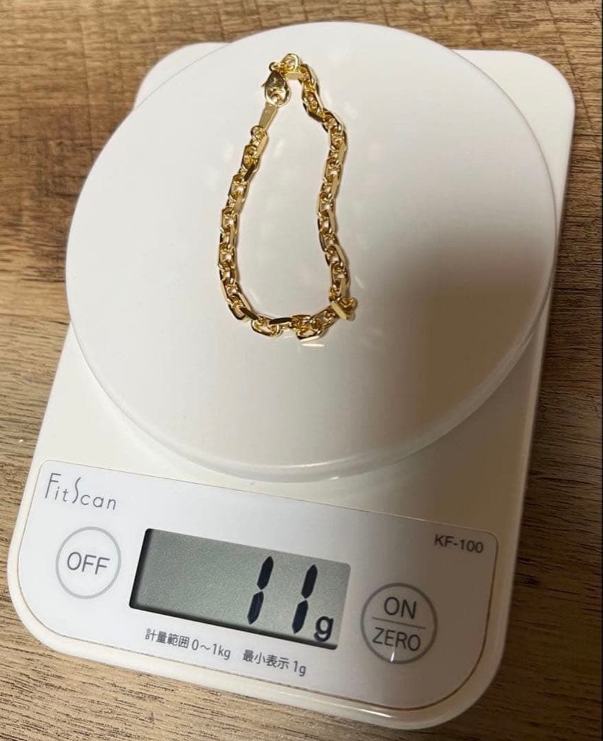 k18 あずきチェーンブレスレット 18cm