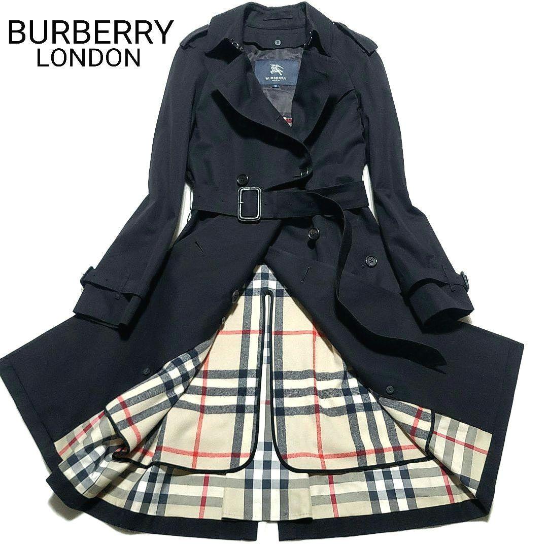 【美品】BURBERRY　トレンチコート ライナー メガチェック ベルト 黒
