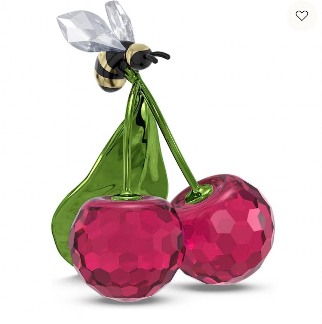 新品未使用 スワロフスキー Idylliaビー＆チェリー クリスタル台座付き