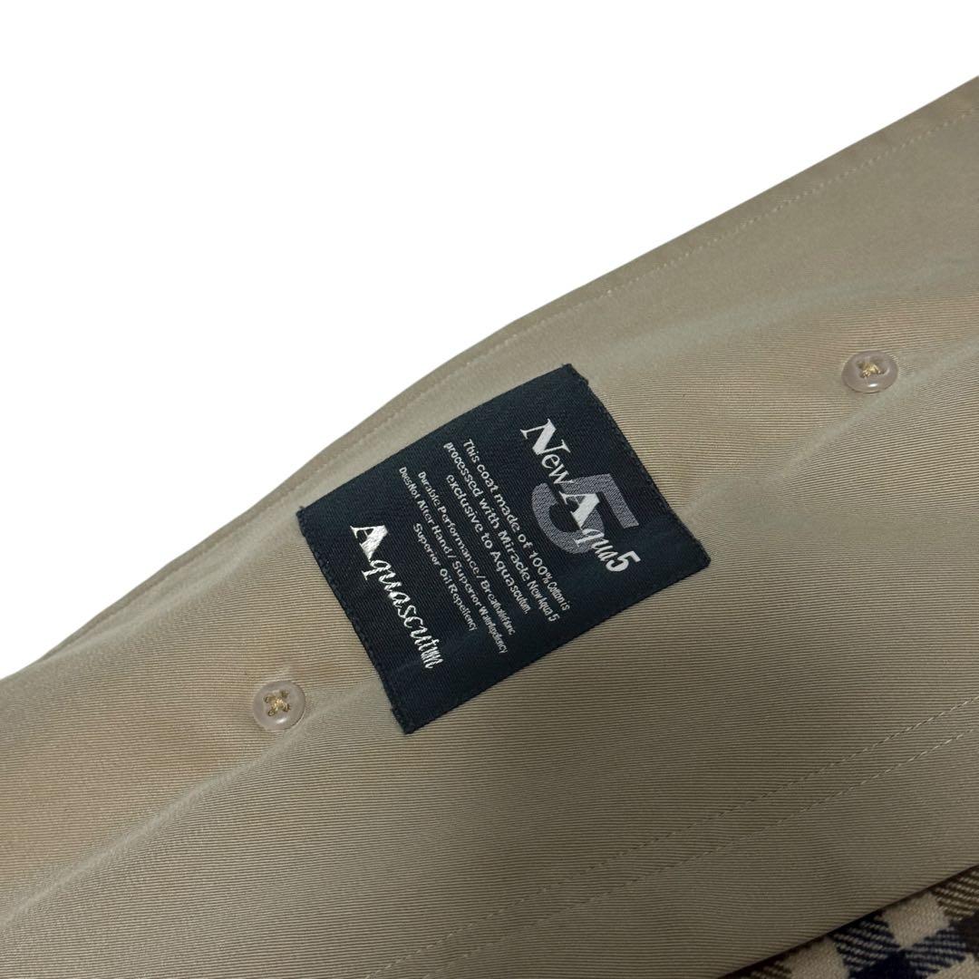 アクアスキュータム カシミヤウール　ライナー付 ステンカラーコートベージュ XL