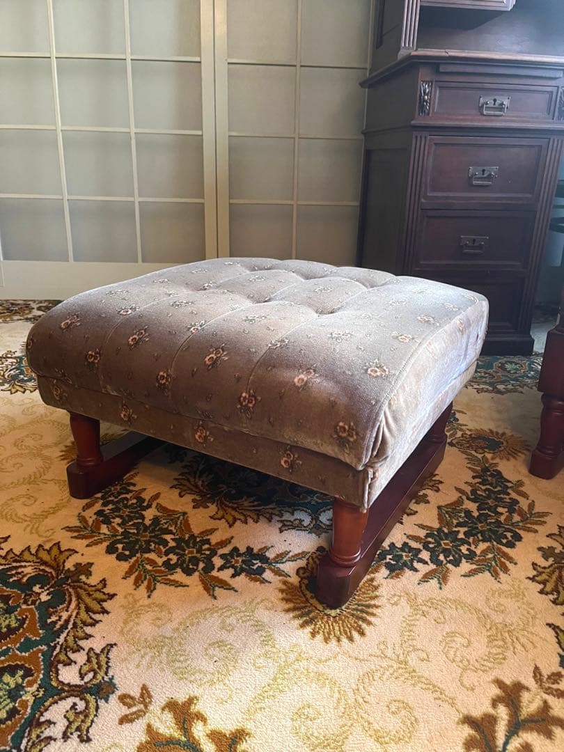 新象 オットマン スツール 昭和レトロ アンティーク 花柄 インテリア