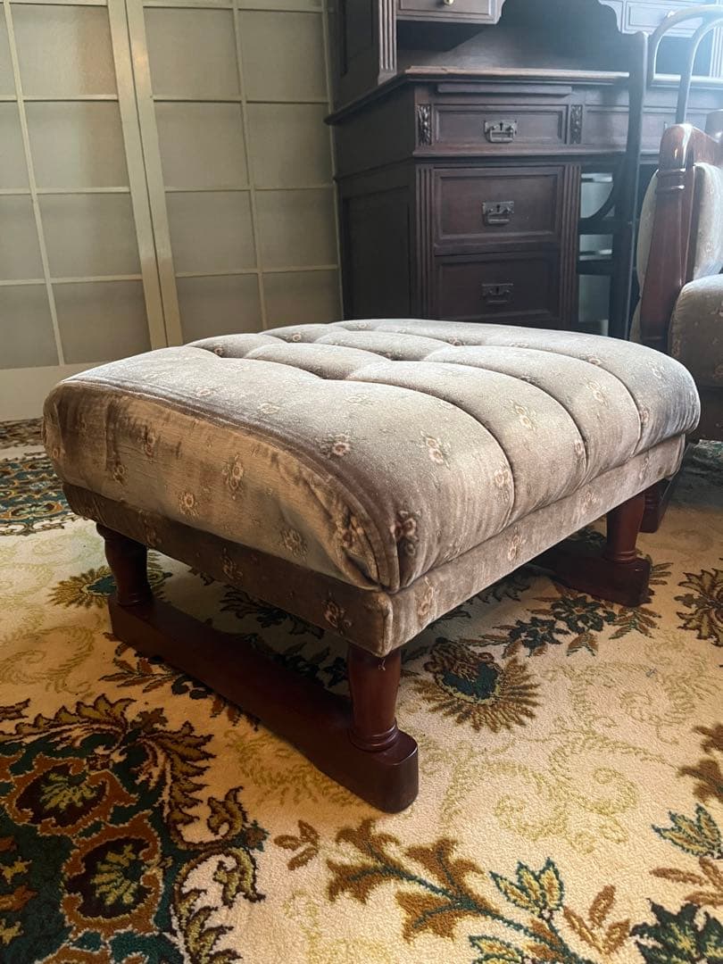 新象 オットマン スツール 昭和レトロ アンティーク 花柄 インテリア