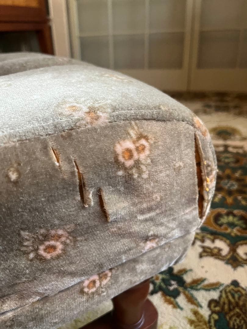 新象 オットマン スツール 昭和レトロ アンティーク 花柄 インテリア