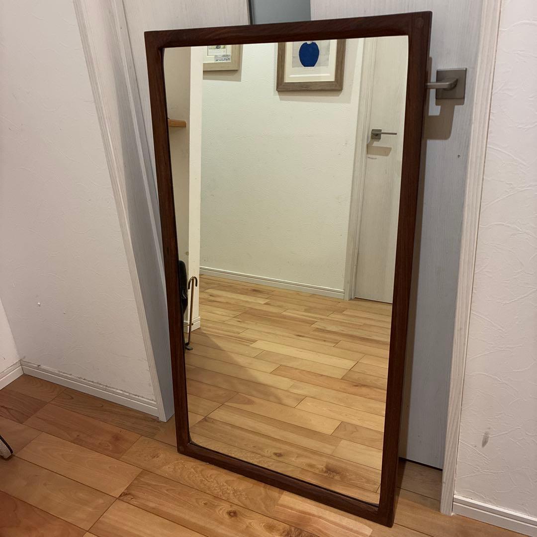 ローズウッド　壁掛けミラー　鏡 アンティーク