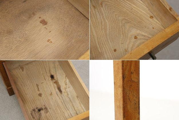 レトロ 無垢材 片袖机 作業台 PC デスク 書斎 展示台 飾り台 ヴィンテージ