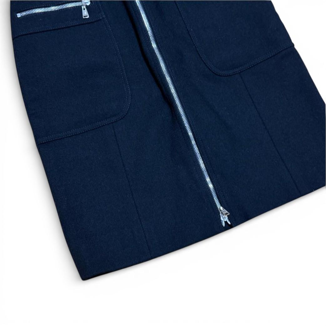 ルイヴィトン ウール ジップデザイン メルトンスカート ブラック