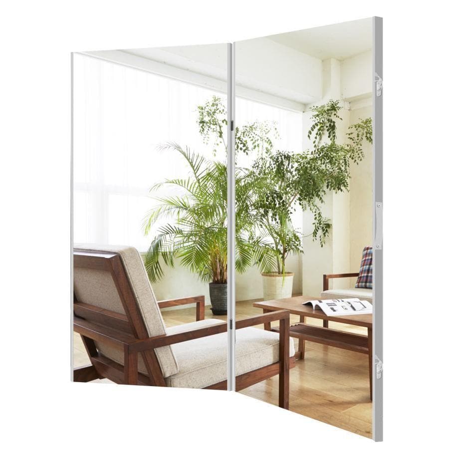フィルムミラー 割れない鏡 60x2枚 全身鏡 姿見 2つ折り シルバー2811