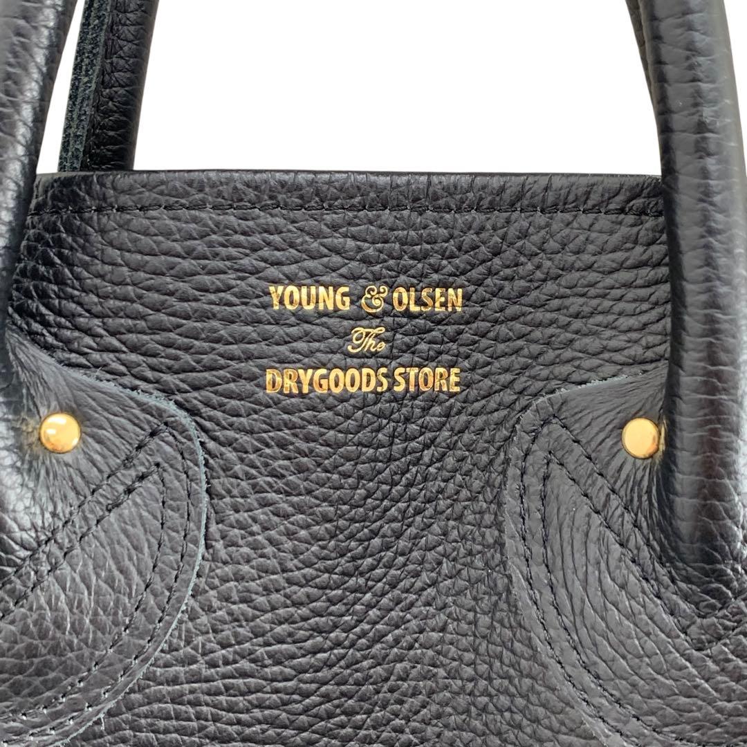 【現行品】ヤングアンドオルセン エンボス レザー トートバッグ M 黒