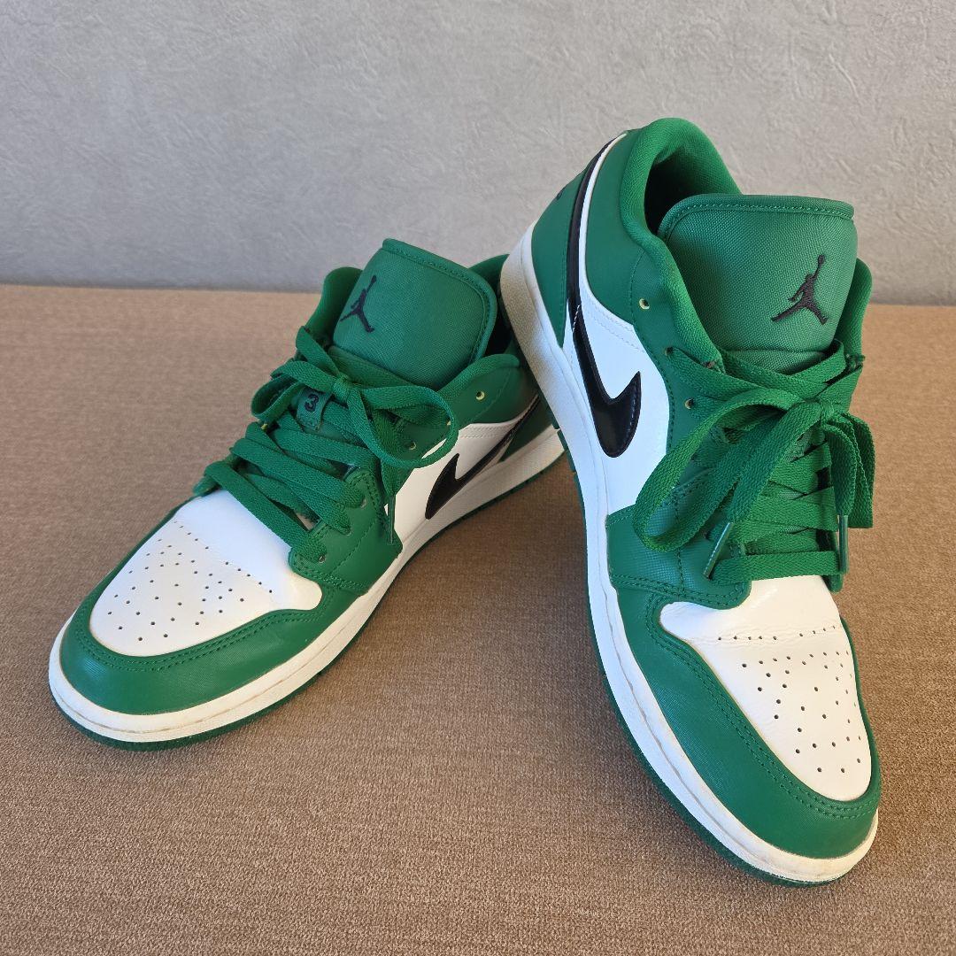 靴 NIKE AIR JORDAN 1 LOW PINE GREEN WHITE