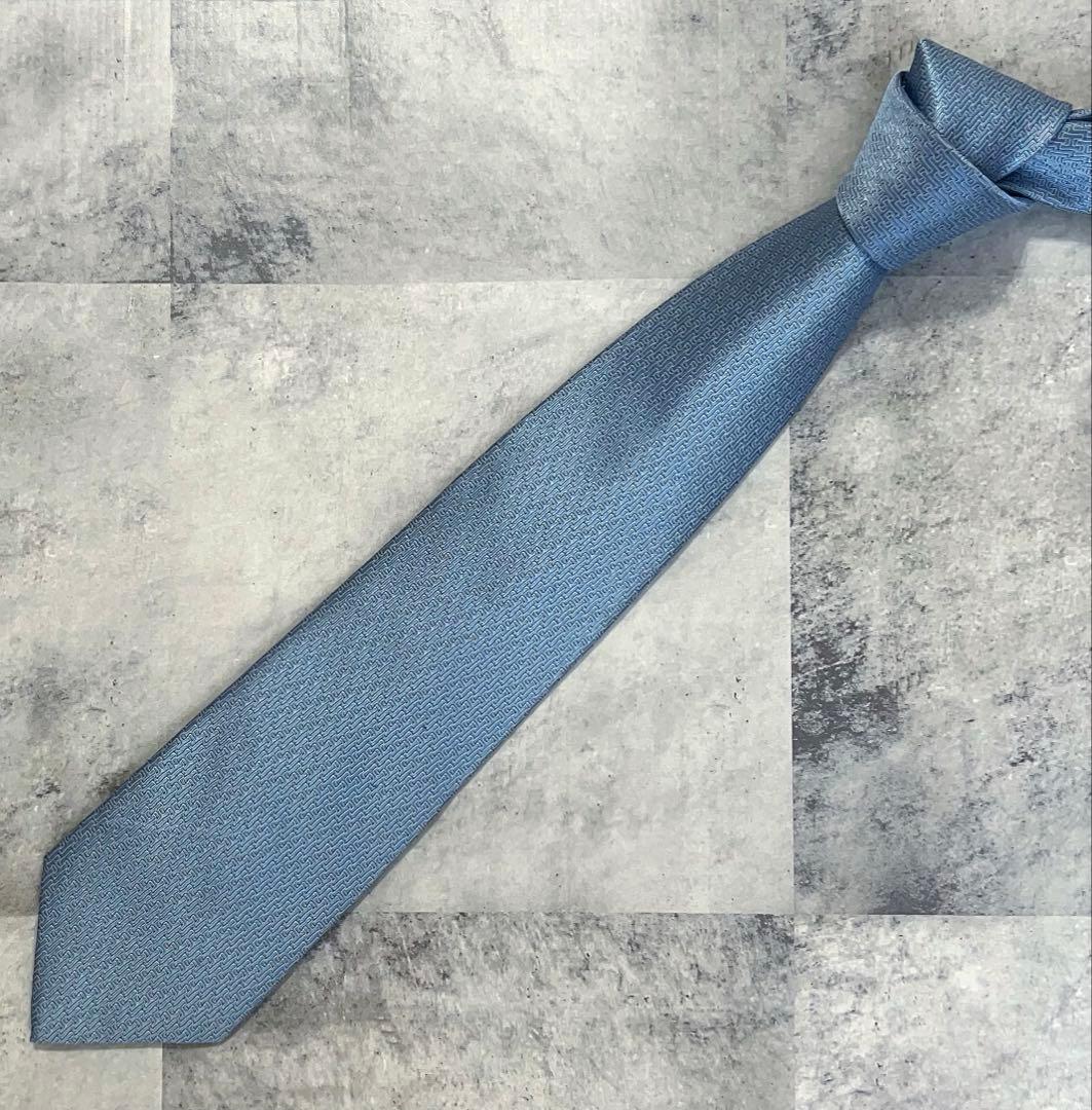 HERMES ネクタイ ハイブランド ファソネ ジャガード 光沢