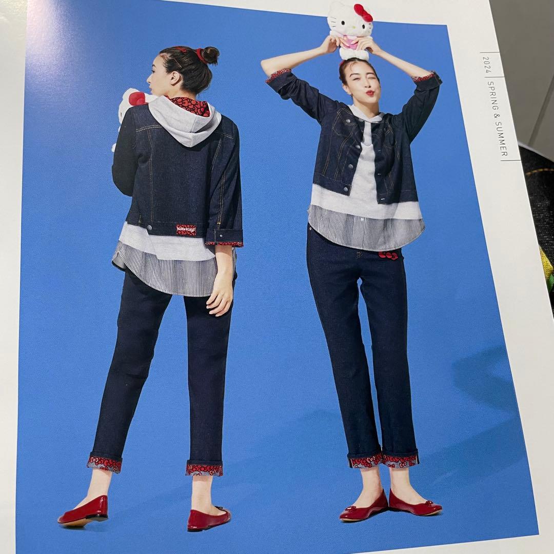 新品　ワコール　カルソン　ハローキティコラボ　フェイクデニムパーカーチュニック