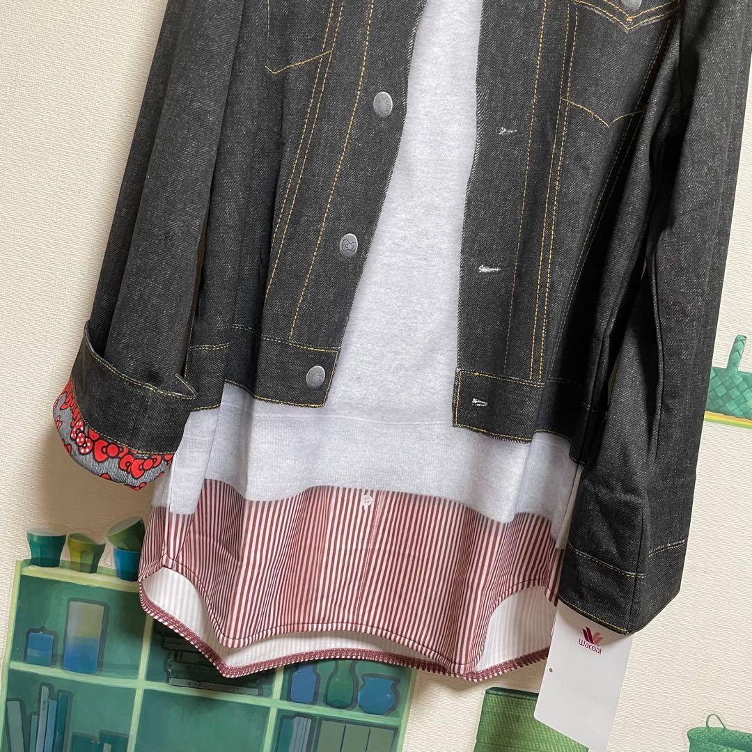 新品　ワコール　カルソン　ハローキティコラボ　フェイクデニムパーカーチュニック